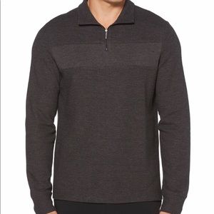 New Perry Ellis Quarter Zip Jacquard Sweater